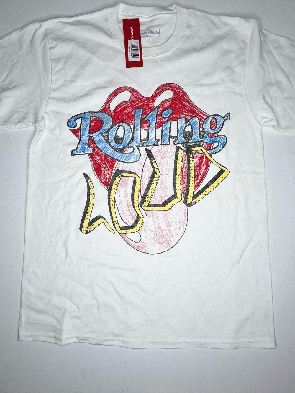 Rolling Loud Graphic Tee - White with Red/Blue/Yellow Print